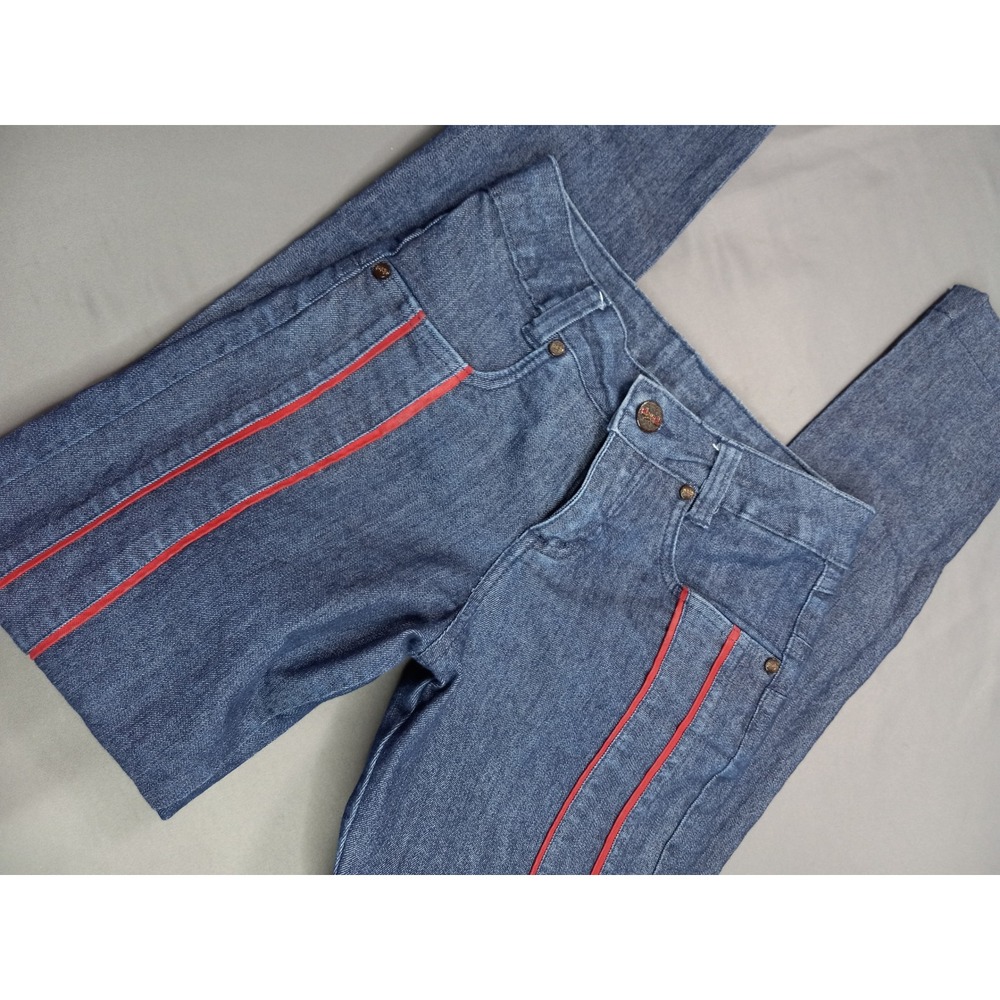PK Jeans Premium Jeans Glam Skinny Blue‎ Denim Red Side Stripe Brazil Womens 25